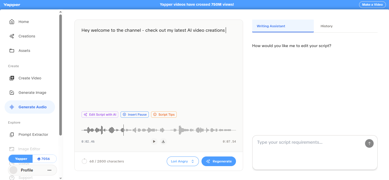 Adding Speech to Video with Yapper.so